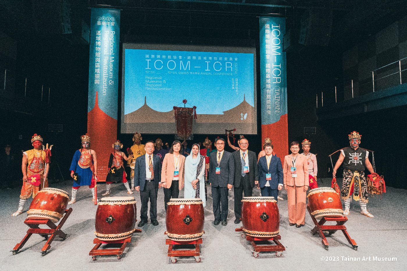 百年威武吉和堂家將團祈福開場表演 ICOM-ICR 2023臺南年會在臺南市美術館，盛大舉行！