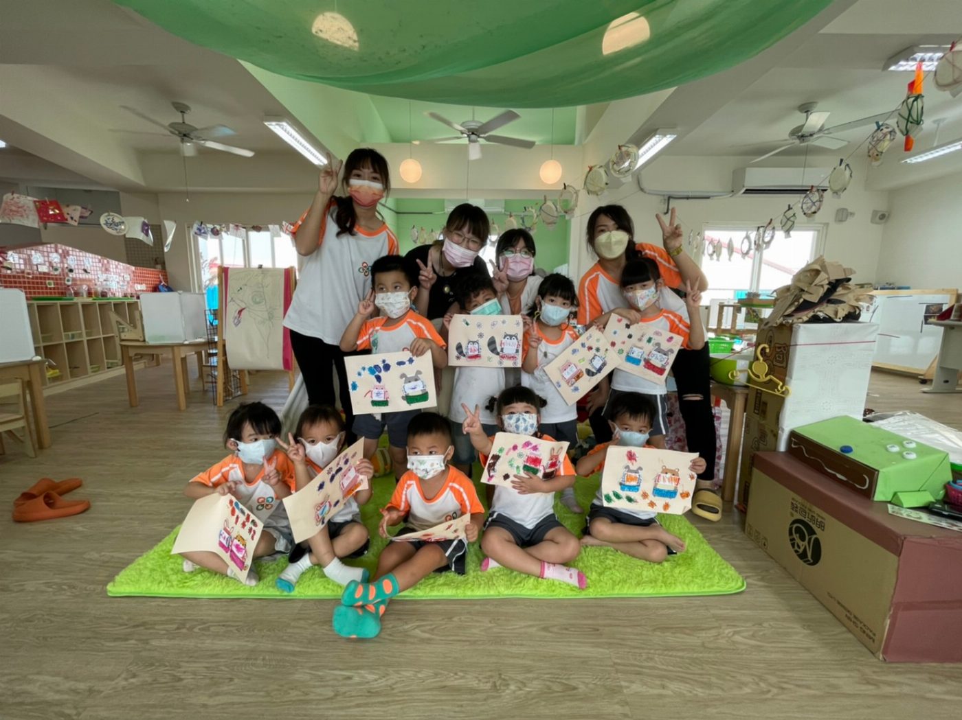 崑山土城非營園健康防疫 幼保系帶領幼童繪本共讀、防疫實作