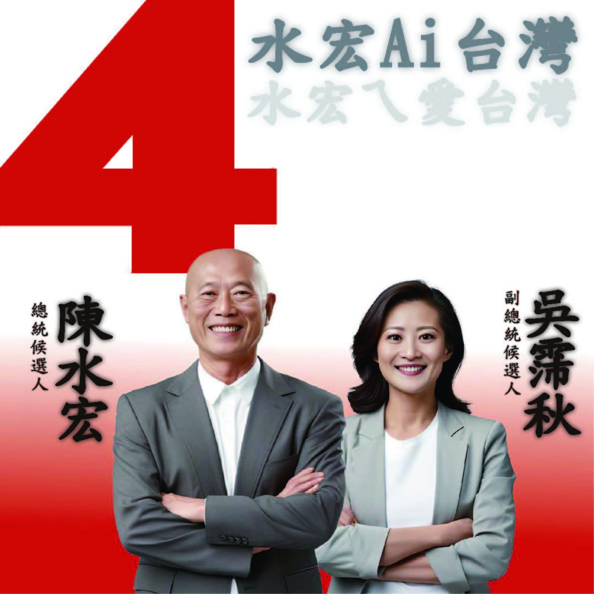 敬請支持陳水宏！ 崑大視傳系推AI虛擬總統候選人 獲設計雙金獎