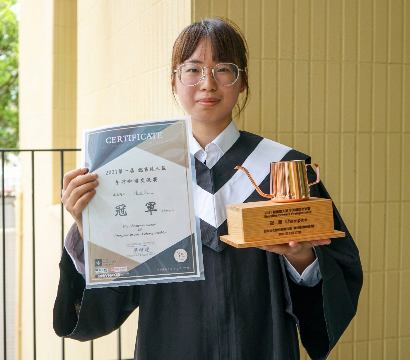 崑山科大餐飲系張力文身兼多職籌學費 咖啡專業奪冠又獲發明專利